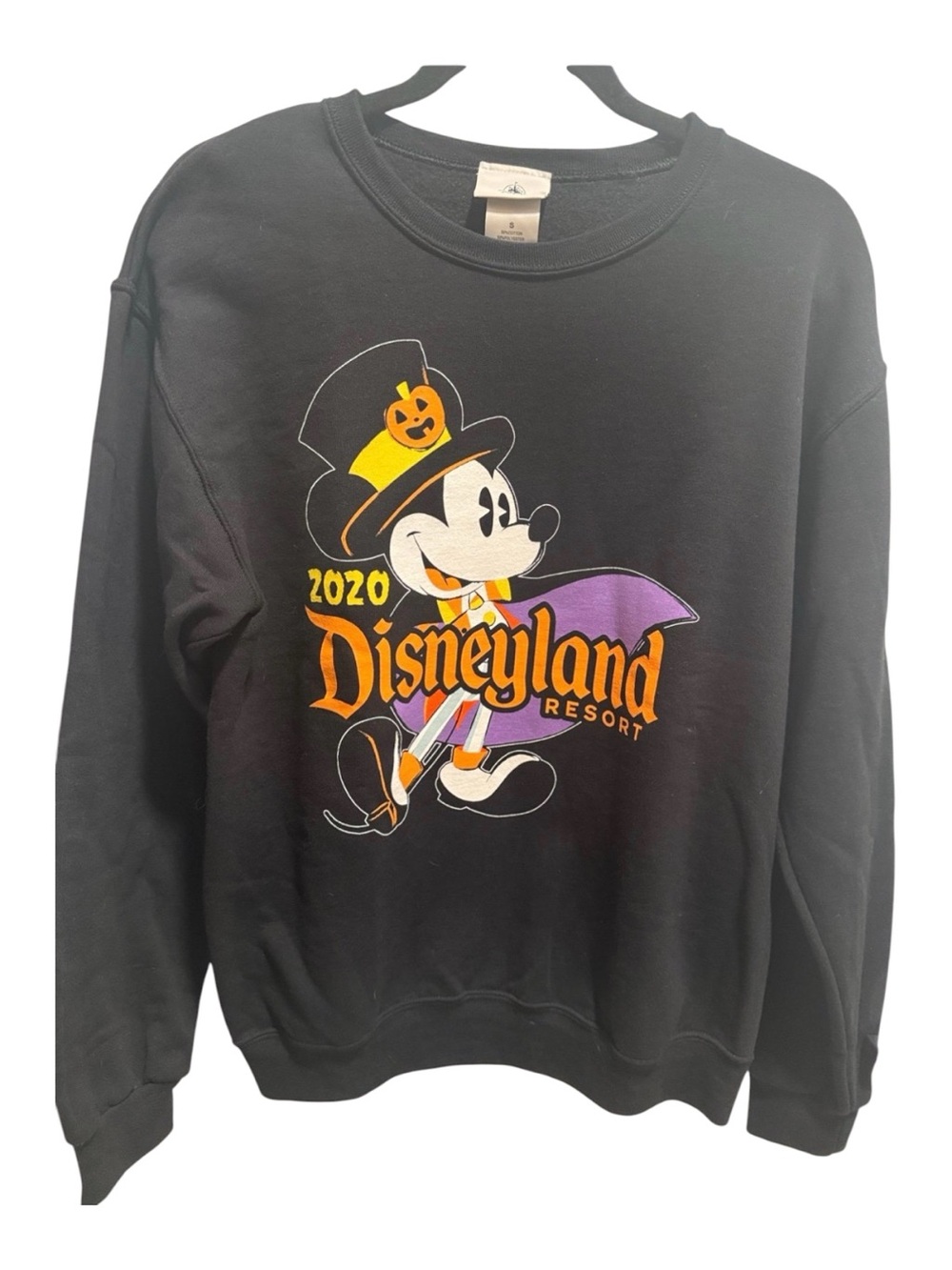 Disney Black Crewneck Sweatshirt with Halloween Mickey Graphic